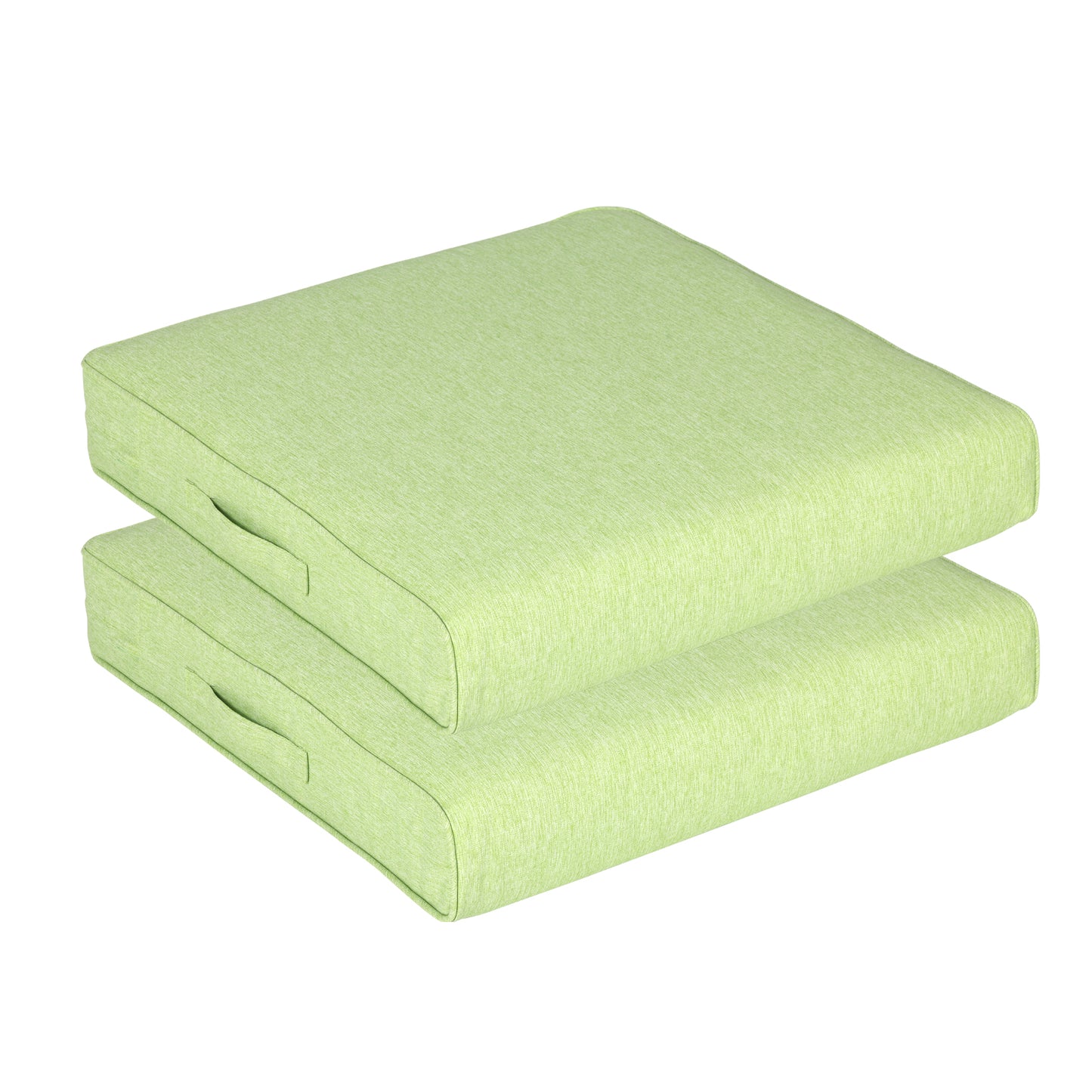 Outdoor Chair Cushions Set of 2 with Handle and Ties, Water Resistant Patio Seat Pads, Green Aoodor 