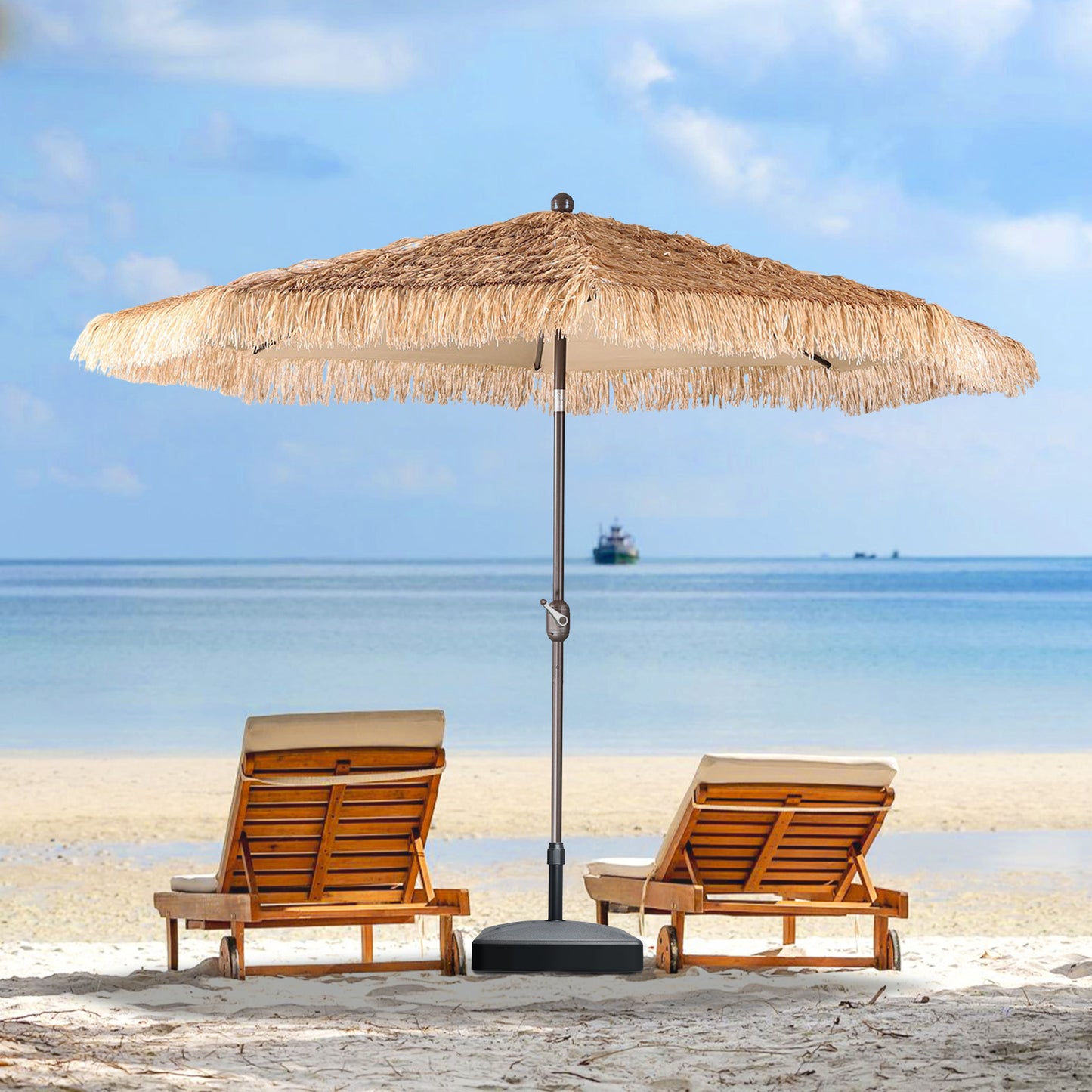 Patio Umbrella Thatched Outdoor Umbrella (No Base)