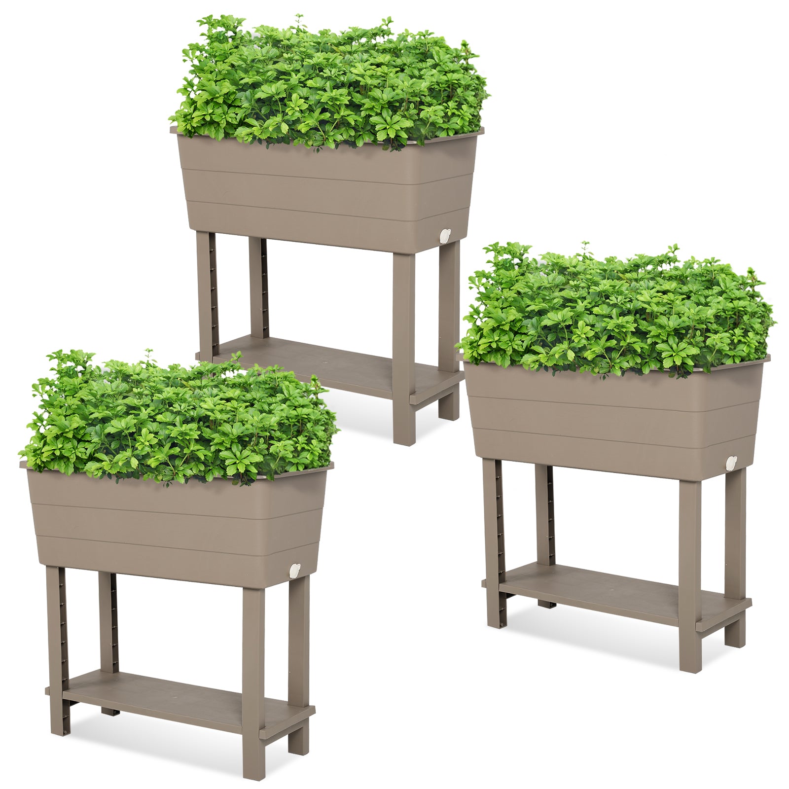 raised garden bed with self watering planter box 30x14x30 inch Self-Watering Raised Planter Boxes with Legs, Set of 3
