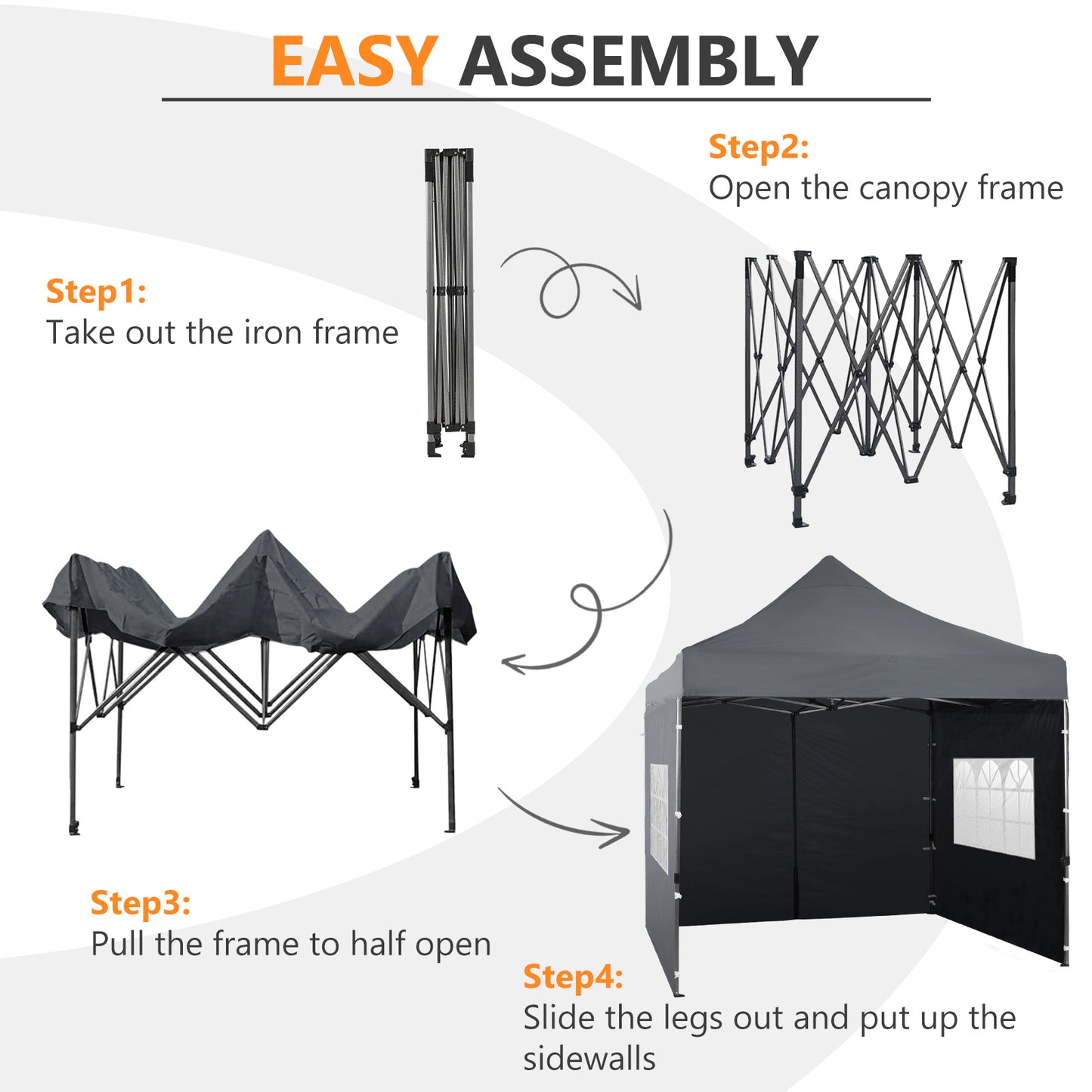 10x10 ft. Pop Up Canopy Tent with Windows Sidewalls and Wheeled Bag