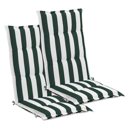 47x21x2.4 inch High Back Tufted Patio Chair Cushions, Green Stripe