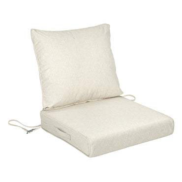 Waterproof Outdoor Deep Seat Cushion Set with Adjustable Straps & Removable Cover - Khaki Aoodor 