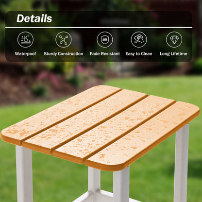 18x14.6x19 inch Outdoor Side Table, Square Adirondack Patio End Table for Patio, Pool, Porch