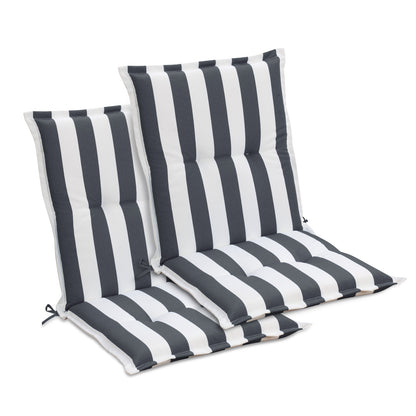 39x20x2.4 inch Outdoor Tufted Chair Cushions, Grey Stripe