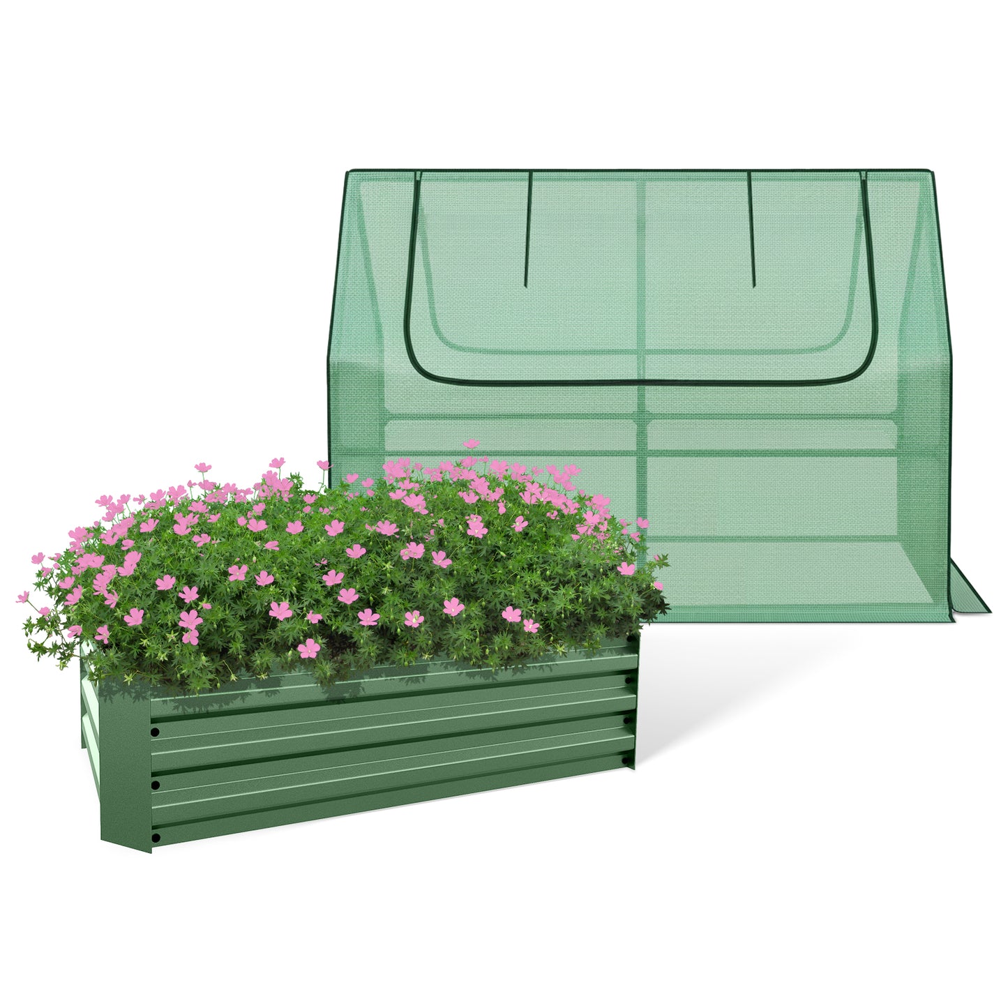 Mini Greenhouse Kit With Raised Garden Metal Beds - Aoodor 