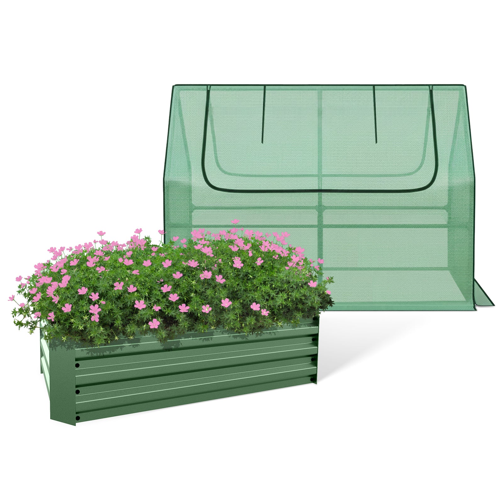 Mini Greenhouse Kit With Raised Garden Metal Beds - Aoodor 