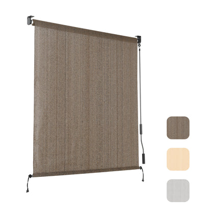 Patio Roller Shade, HDPE Fabric Outdoor Cordless Roll Up Blind with UV Protection