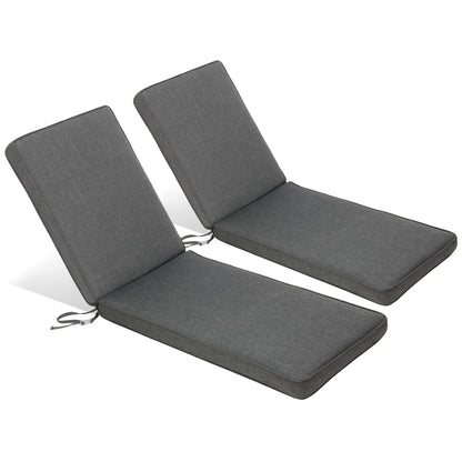72x21x3 inch Patio Chaise Lounger Cushions Set of 2 - Charcoal