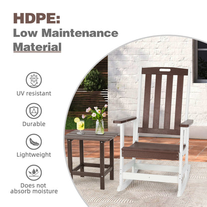 Outdoor Rocking Chair, Ergonomic HDPE Rockers with All-Weather Design