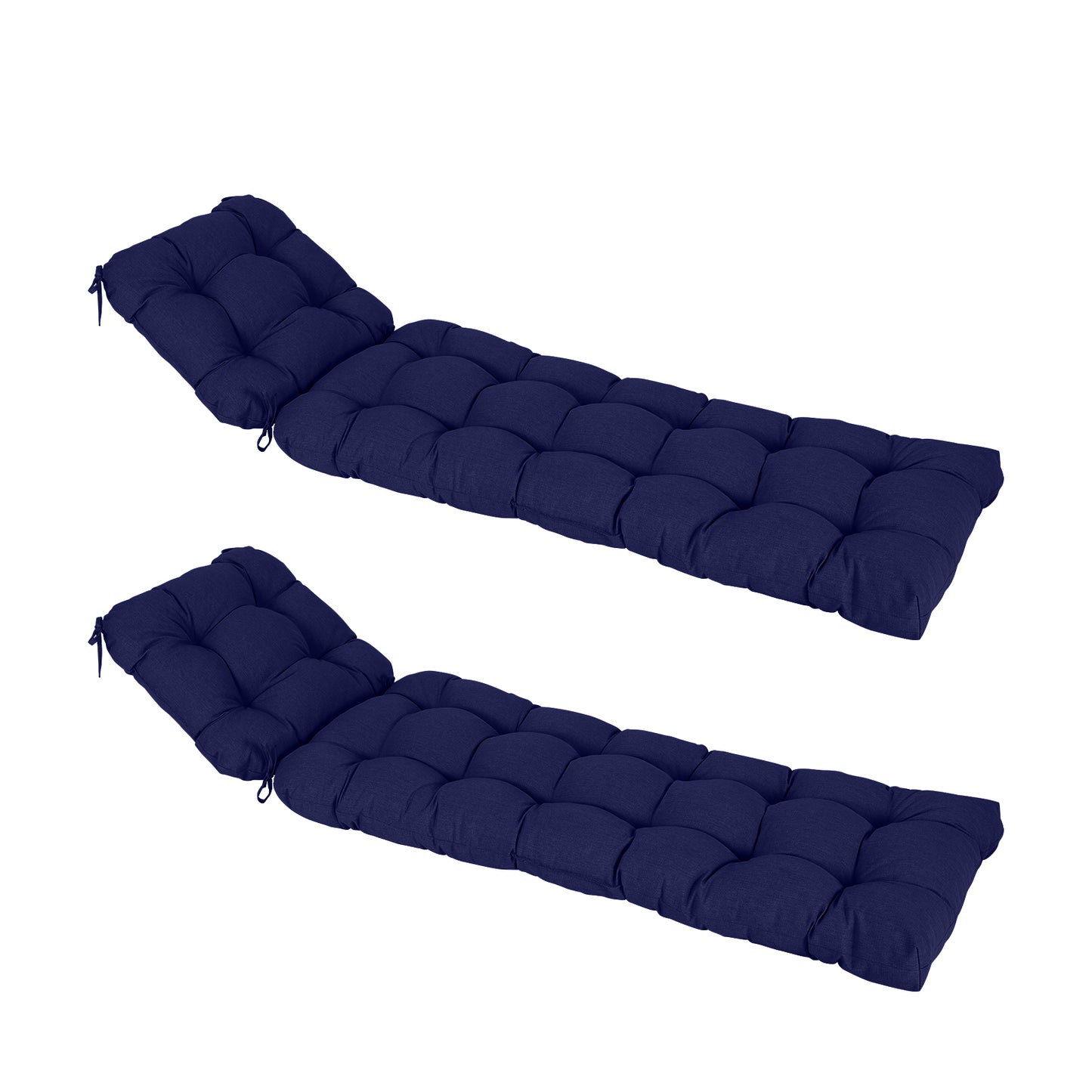 76"x22"x5.1" Polyester Tufted Chaise Lounge Cushion for Outdoor Wicker Chaise Lounge Use, 2 Packs - Dark Blue Aoodor 