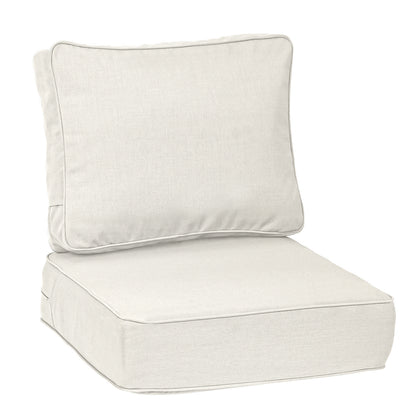 Premium Sunbrella Fabric Outdoor Patio Chair Cushions Set, Spectrum Eggshell - Aoodor 