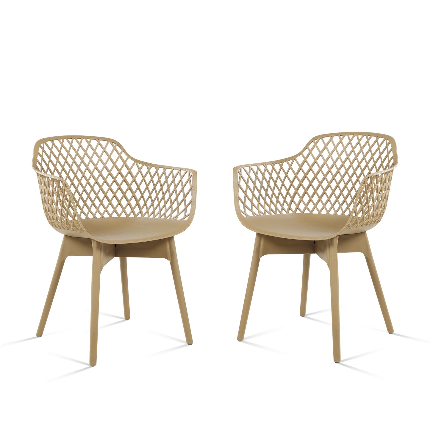 Modern Dining Chairs Set, Weather-Resistant Plastic Cafe Chairs