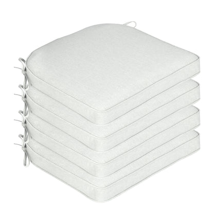 Outdoor Dining Chair Cushions Set, Patio Chair Pads with Ties, Light Gray