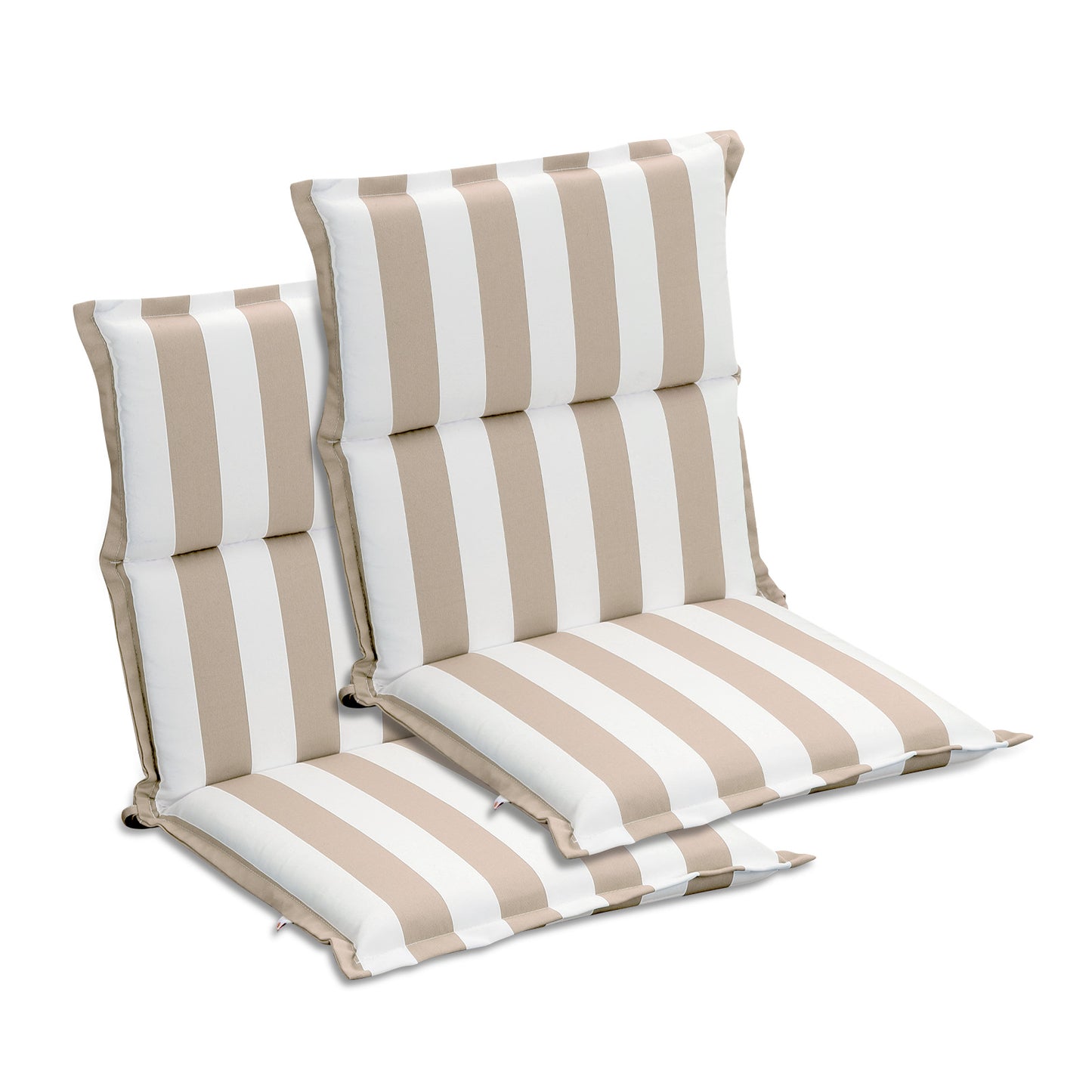 39x20x2.4 inch Outdoor Chair Cushions, Three-Section, Beige Stripe