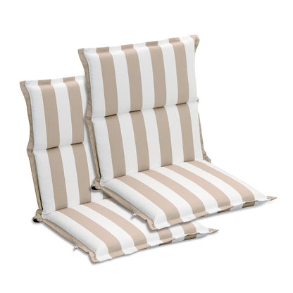 39x20x2.4 inch Outdoor Chair Cushions, Three-Section, Beige Stripe