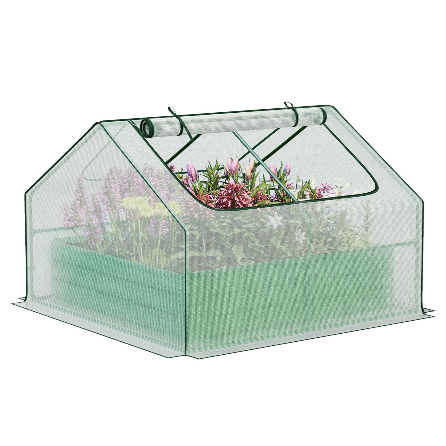 Mini Greenhouse Kit With Raised Garden Metal Beds