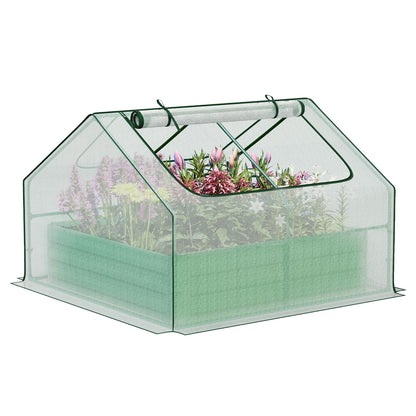 Mini Greenhouse Kit With Raised Garden Metal Beds