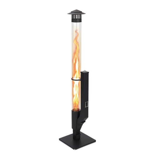 Outdoor Wood Pellet Patio Heater with Rain Cap and Viewing Window