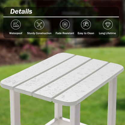 18x14.6x19 inch Outdoor Side Table, Square Adirondack Patio End Table for Patio, Pool, Porch