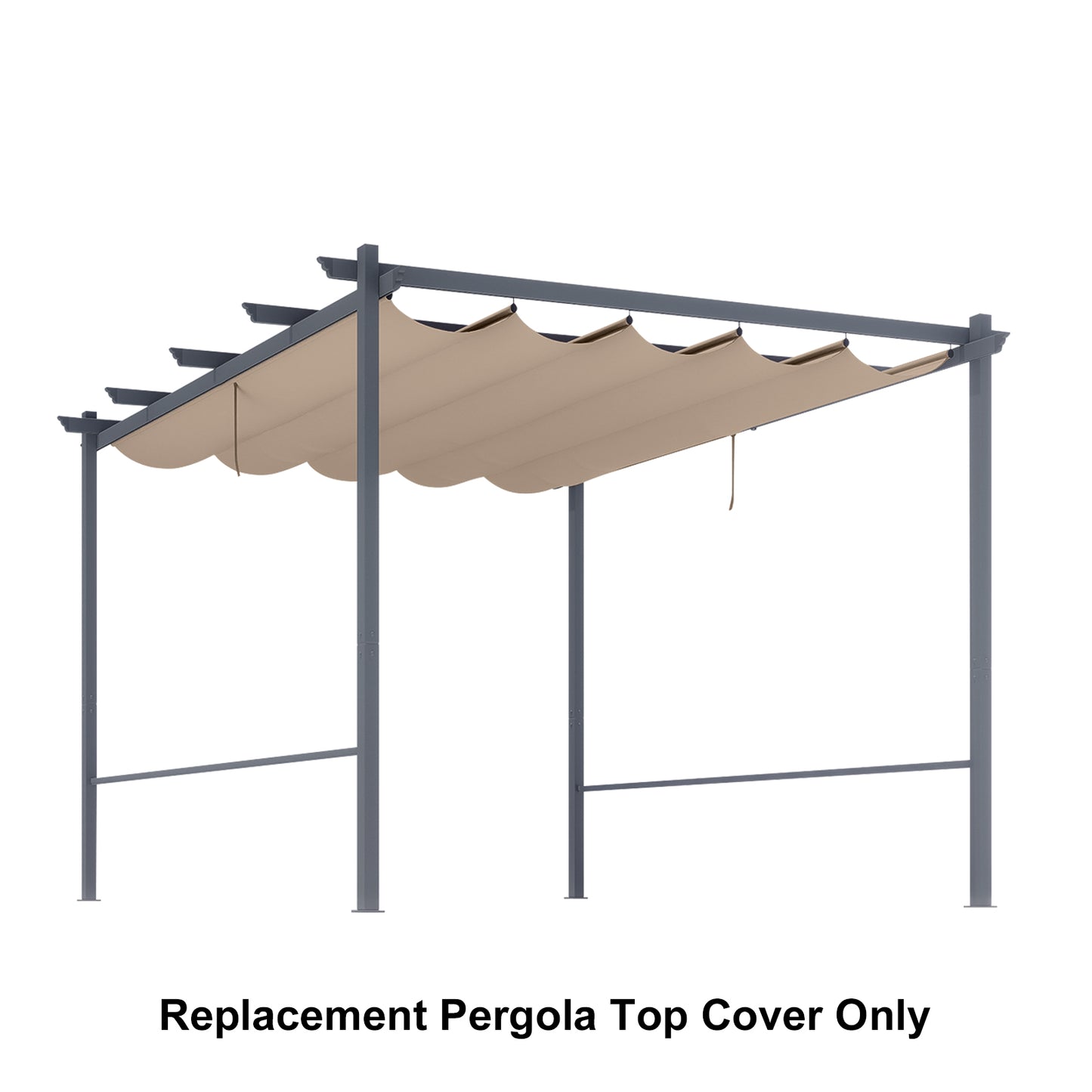 Pergola Replacement Canopy - Retractable Sun Shade Cover with Water-Resistant & UPF 50+ UV Blocking for Outdoor Patio Aoodor 