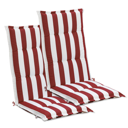 47x21x2.4 inch High Back Tufted Patio Chair Cushions, Red Stripe