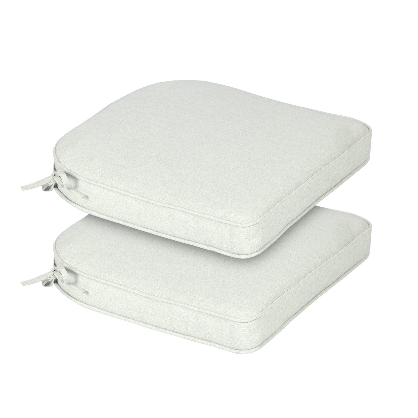 Outdoor Dining Chair Cushions Set, Patio Chair Pads with Ties, Light Gray