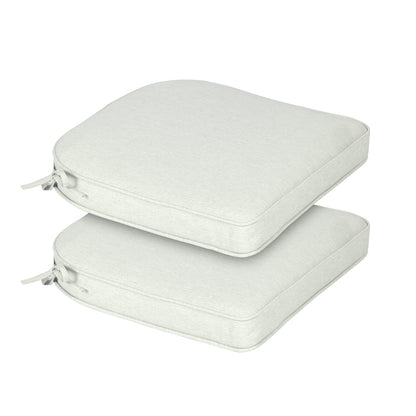 Outdoor Dining Chair Cushions Set, Patio Chair Pads with Ties, Light Gray