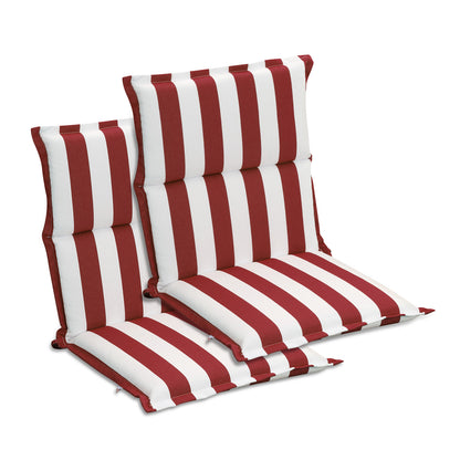 39x20x2.4 inch Outdoor Chair Cushions, Three-Section, Red Stripe