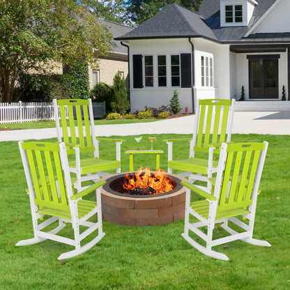 Outdoor Rocking Chair, Ergonomic HDPE Rockers with All-Weather Design