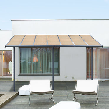 13x10/16.5x10 ft. Wall Mount Gazebo - Polycarbonate Outdoor Pergola