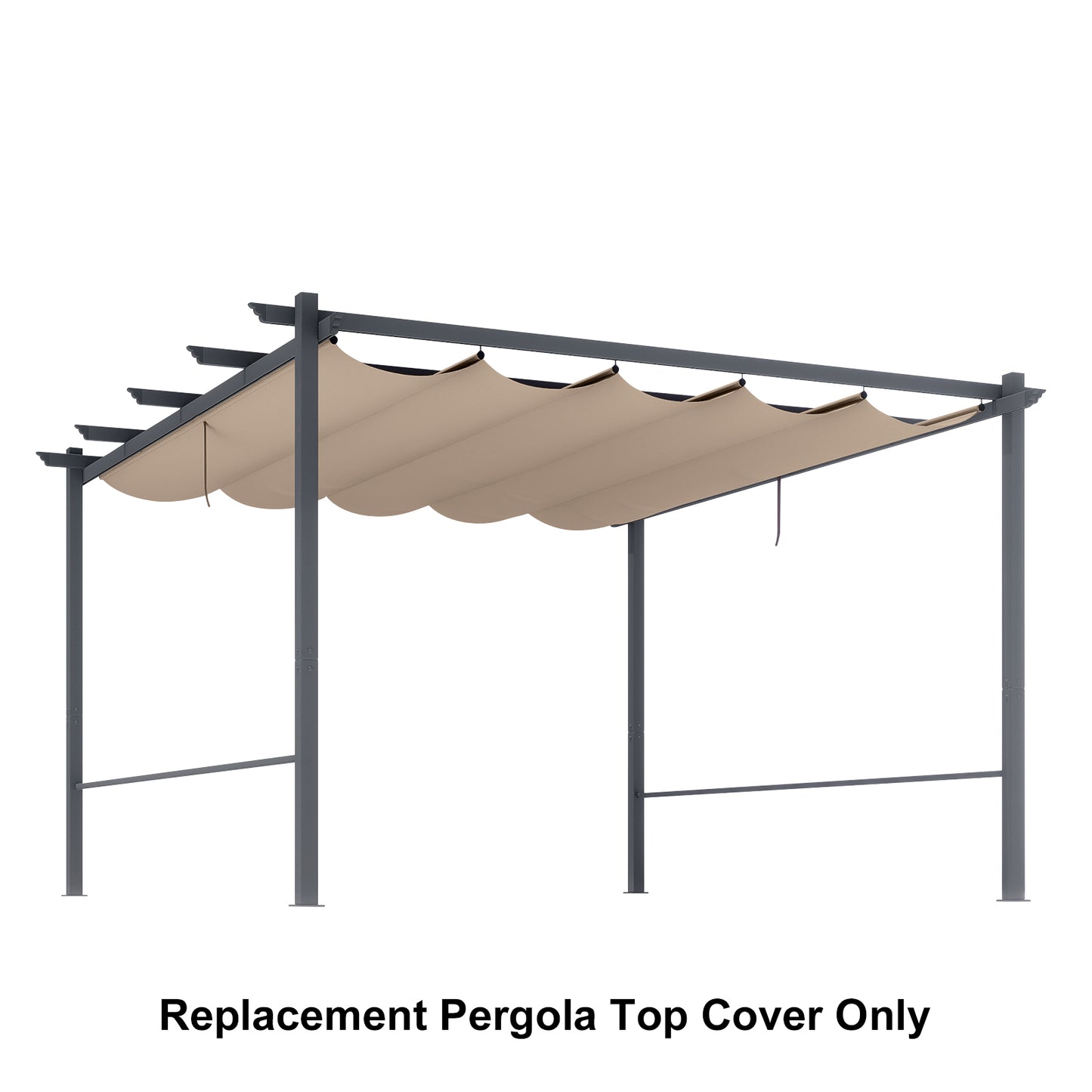 Pergola Replacement Canopy - Retractable Sun Shade Cover with Water-Resistant & UPF 50+ UV Blocking for Outdoor Patio Aoodor 