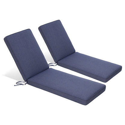 72x21x3 inch Patio Chaise Lounger Cushions Set of 2 - Dark Blue