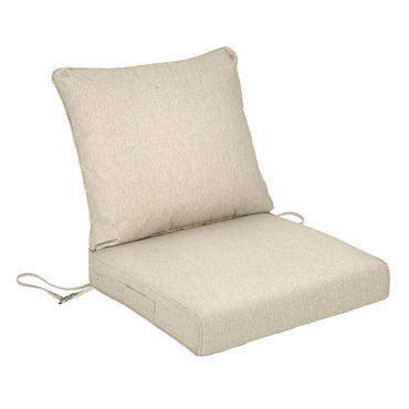 Waterproof Outdoor Deep Seat Cushion Set with Adjustable Straps & Removable Cover - Brown Aoodor 