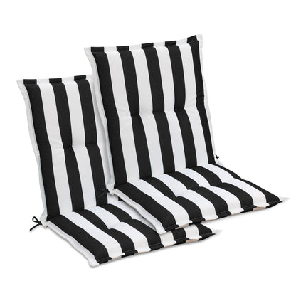 39x20x2.4 inch Outdoor Tufted Chair Cushions, Black Stripe
