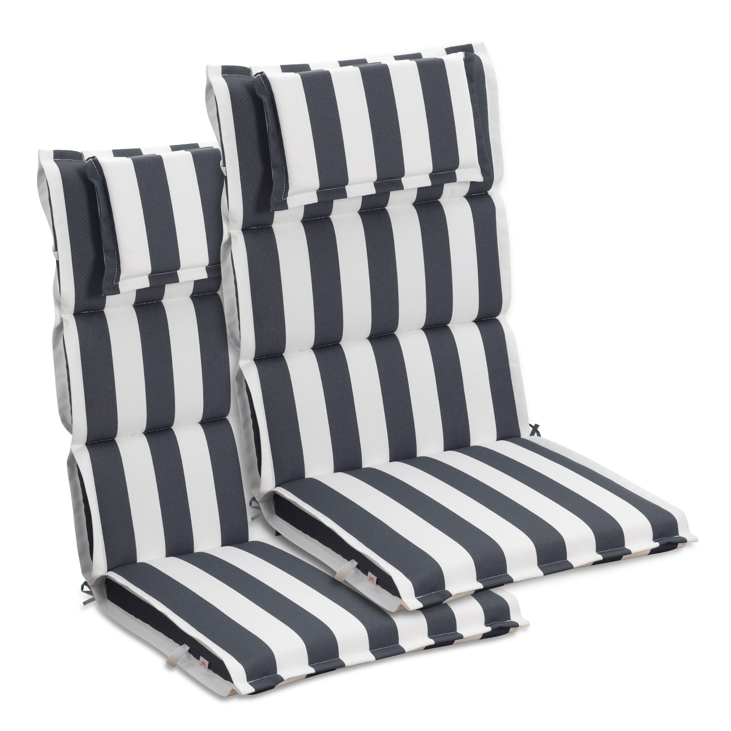 47x21x2.4 inch High Back Patio Chair Cushions with Headrest, Grey Stripe