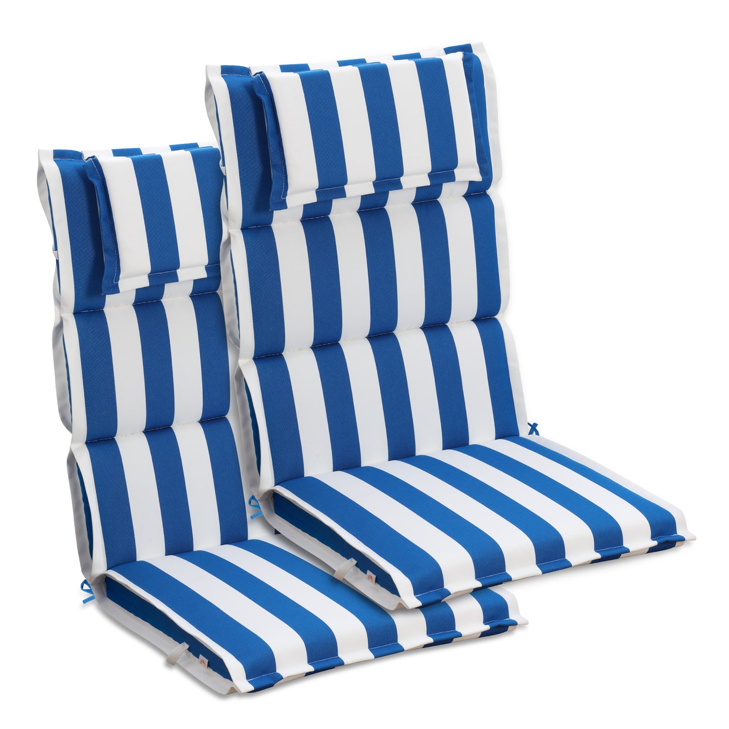 47x21x2.4 inch High Back Patio Chair Cushions with Headrest, Blue Stripe