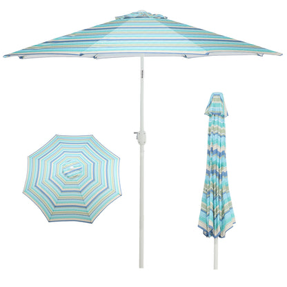 9 ft. Outdoor Patio Market Umbrella Aluminum Frame with Push Button Tilt Crank and 8 Steel Ribs