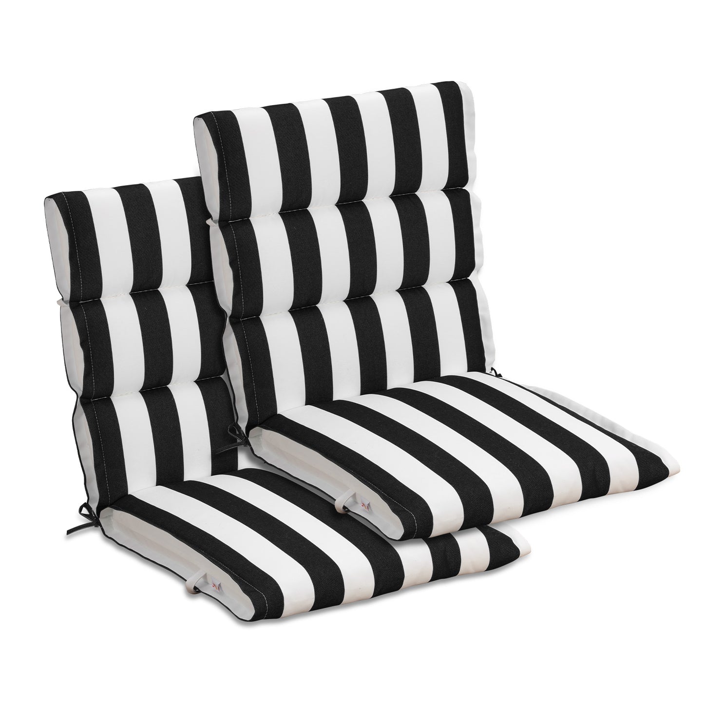 39x20x2.4 inch Outdoor Chair Cushions, Black Stripe