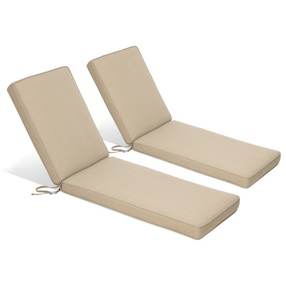 72x21x3 inch Patio Chaise Lounger Cushions Set of 2 - Brown
