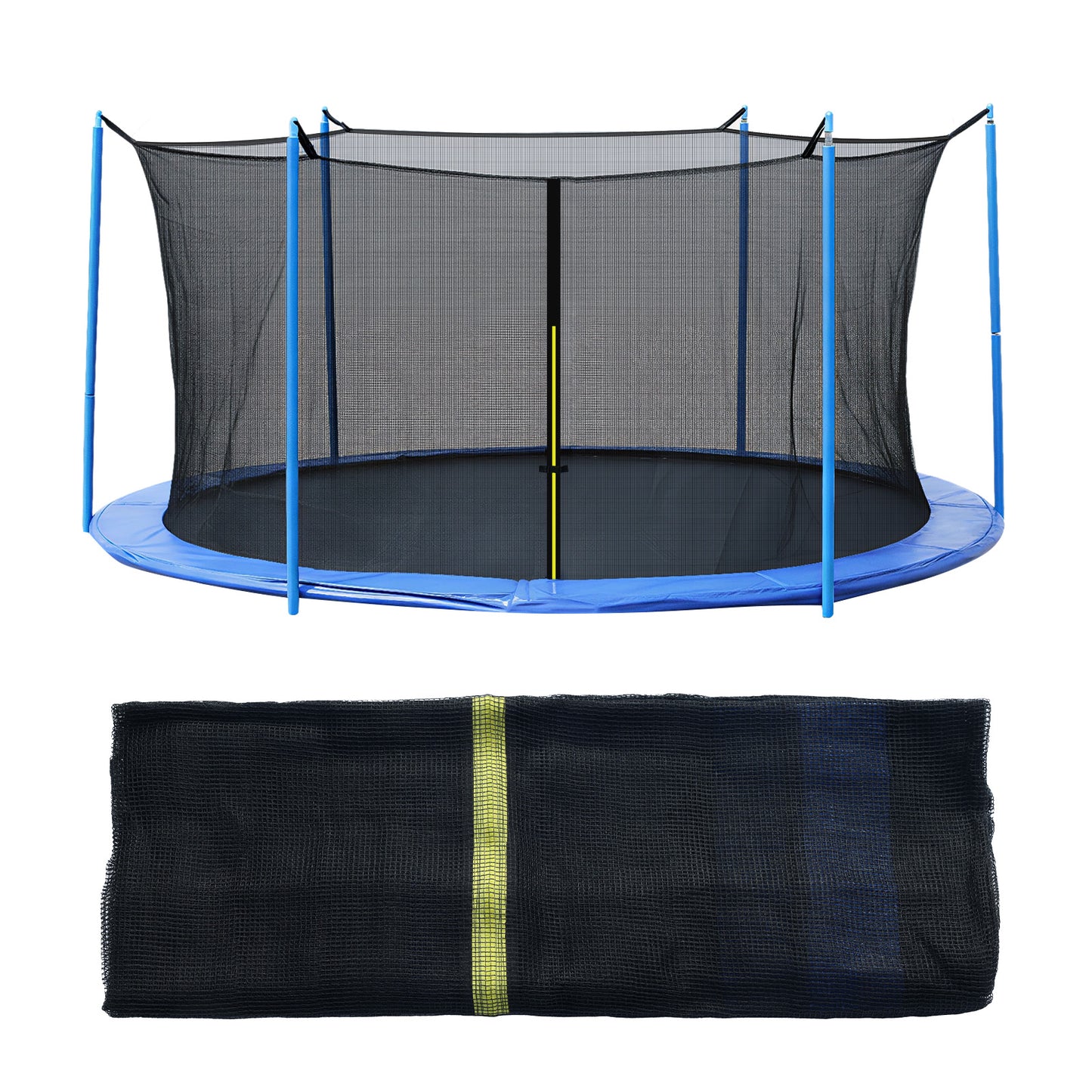 Trampoline Replacement Net for Outdoor Round Frame Trampolines, Safety Enclosure Net