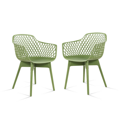 Modern Dining Chairs Set, Weather-Resistant Plastic Cafe Chairs
