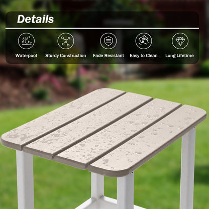 18x14.6x19 inch Outdoor Side Table, Square Adirondack Patio End Table for Patio, Pool, Porch