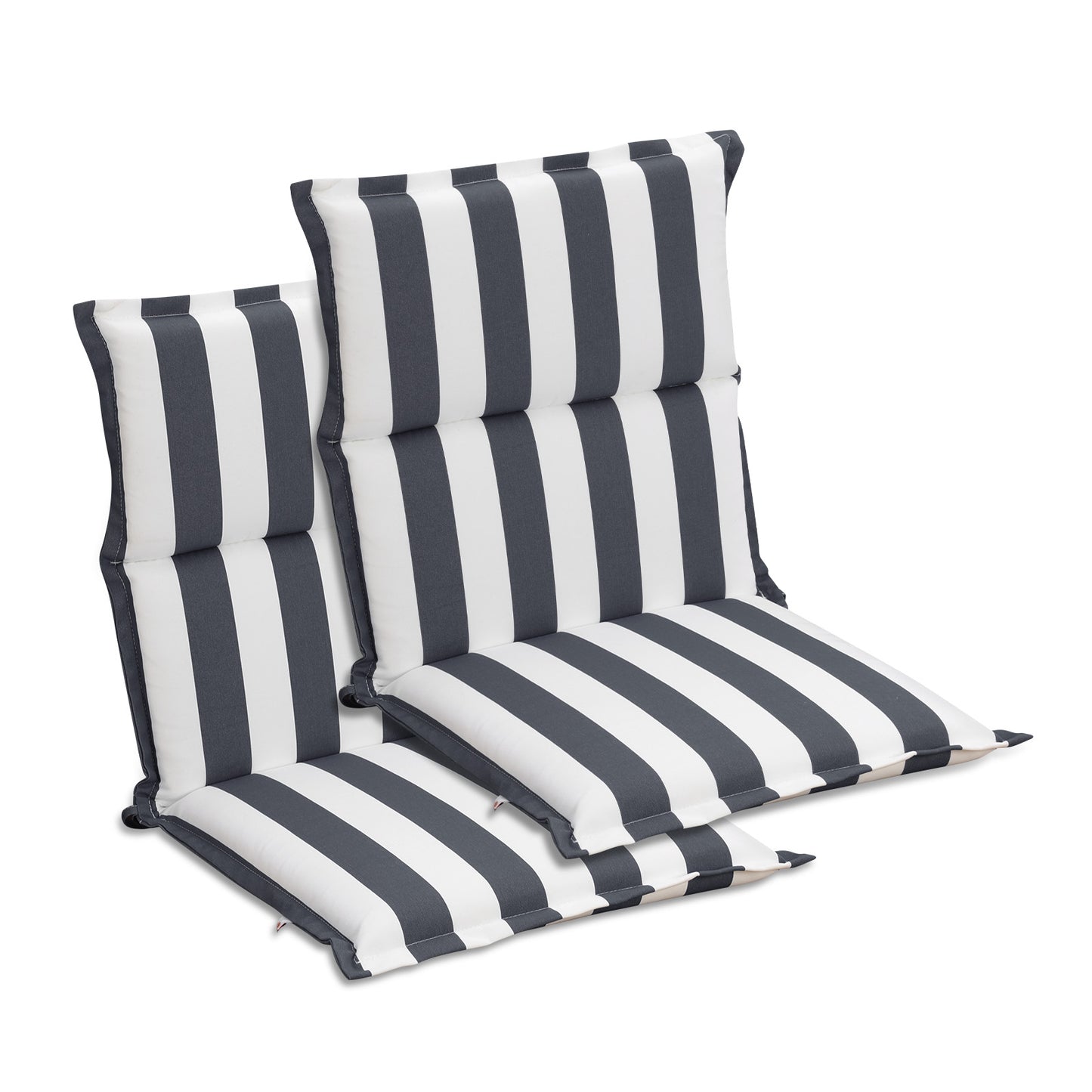 39x20x2.4 inch Outdoor Chair Cushions, Three-Section, Grey Stripe