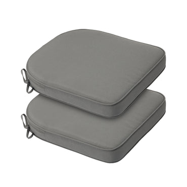 Outdoor Chair Cushion, Patio Seat Pad, Removable Cover with Hidden Zipper, Ties - Gray
