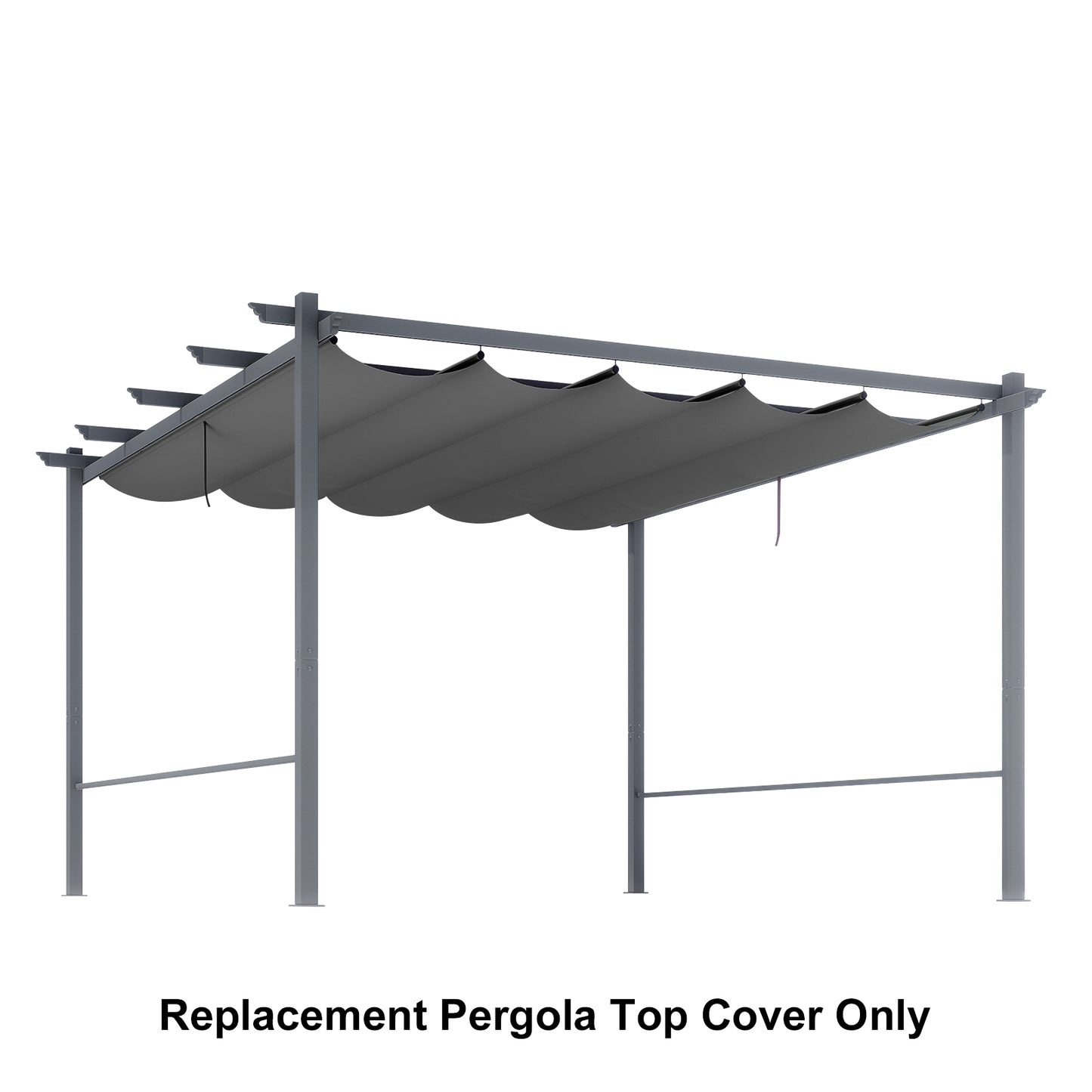 Pergola Replacement Canopy - Retractable Sun Shade Cover with Water-Resistant & UPF 50+ UV Blocking for Outdoor Patio Aoodor 