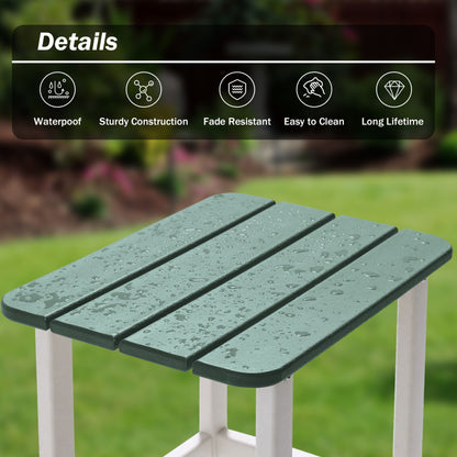 18x14.6x19 inch Outdoor Side Table, Square Adirondack Patio End Table for Patio, Pool, Porch