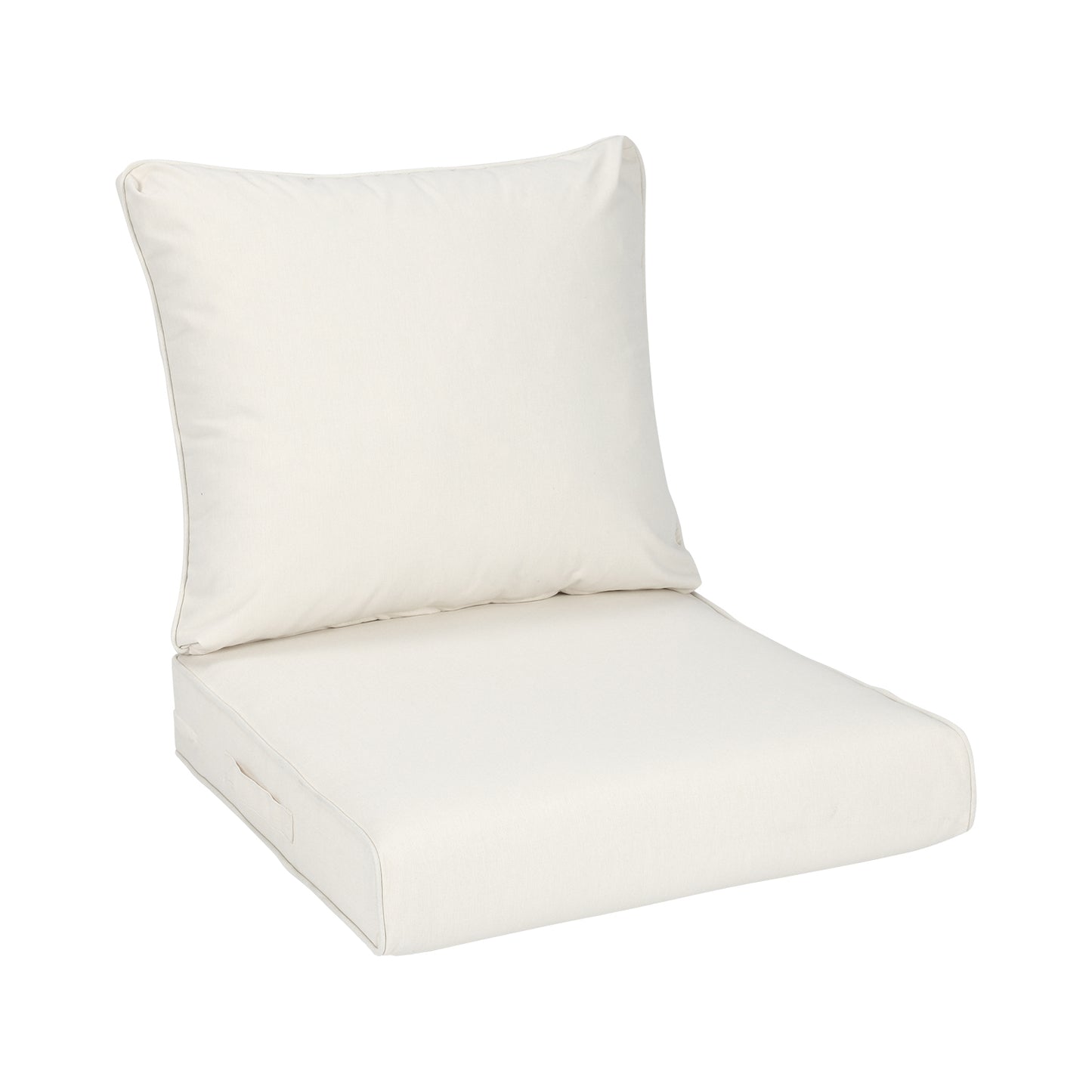 Outdoor Deep Seat Cushion Set, Waterproof Patio Chair Cushions, Ivory White
