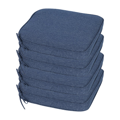 Outdoor Dining Chair Cushions Set, Patio Chair Pads with Ties, Navy Blue