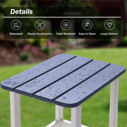 18x14.6x19 inch Outdoor Side Table, Square Adirondack Patio End Table for Patio, Pool, Porch