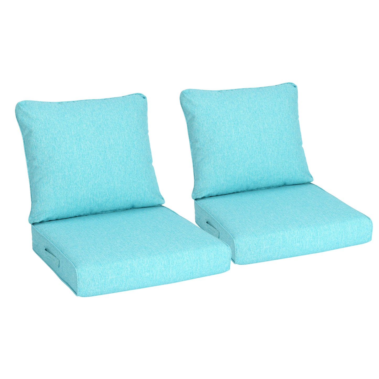 Outdoor Deep Seat Cushion Set, Waterproof Patio Chair Cushions, Aruba Blue